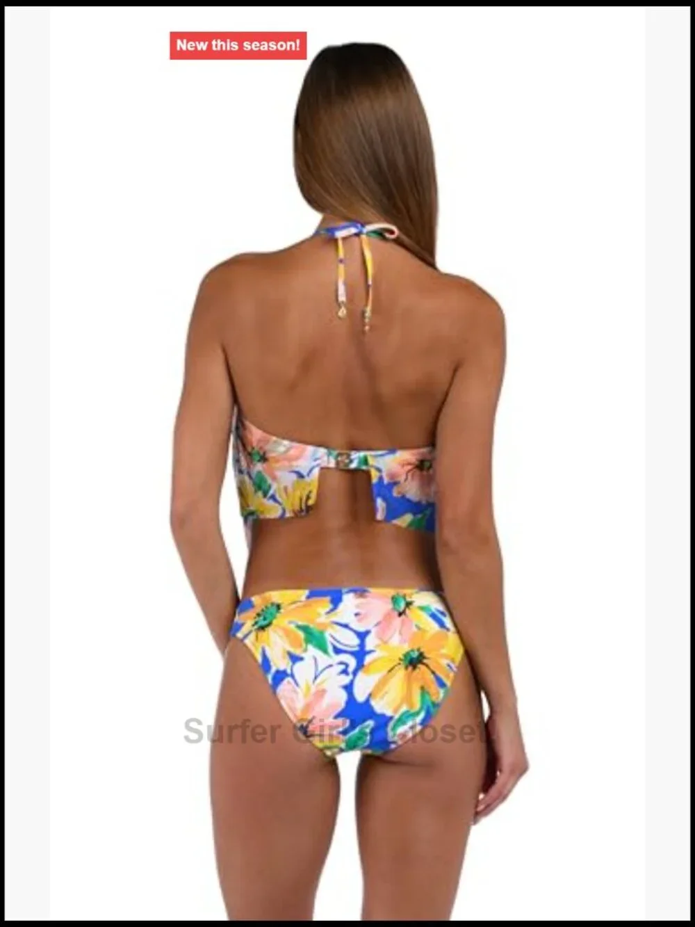 Midkini Bikini Swimsuit Top with Adjustable Halter Straps and Removable Cups